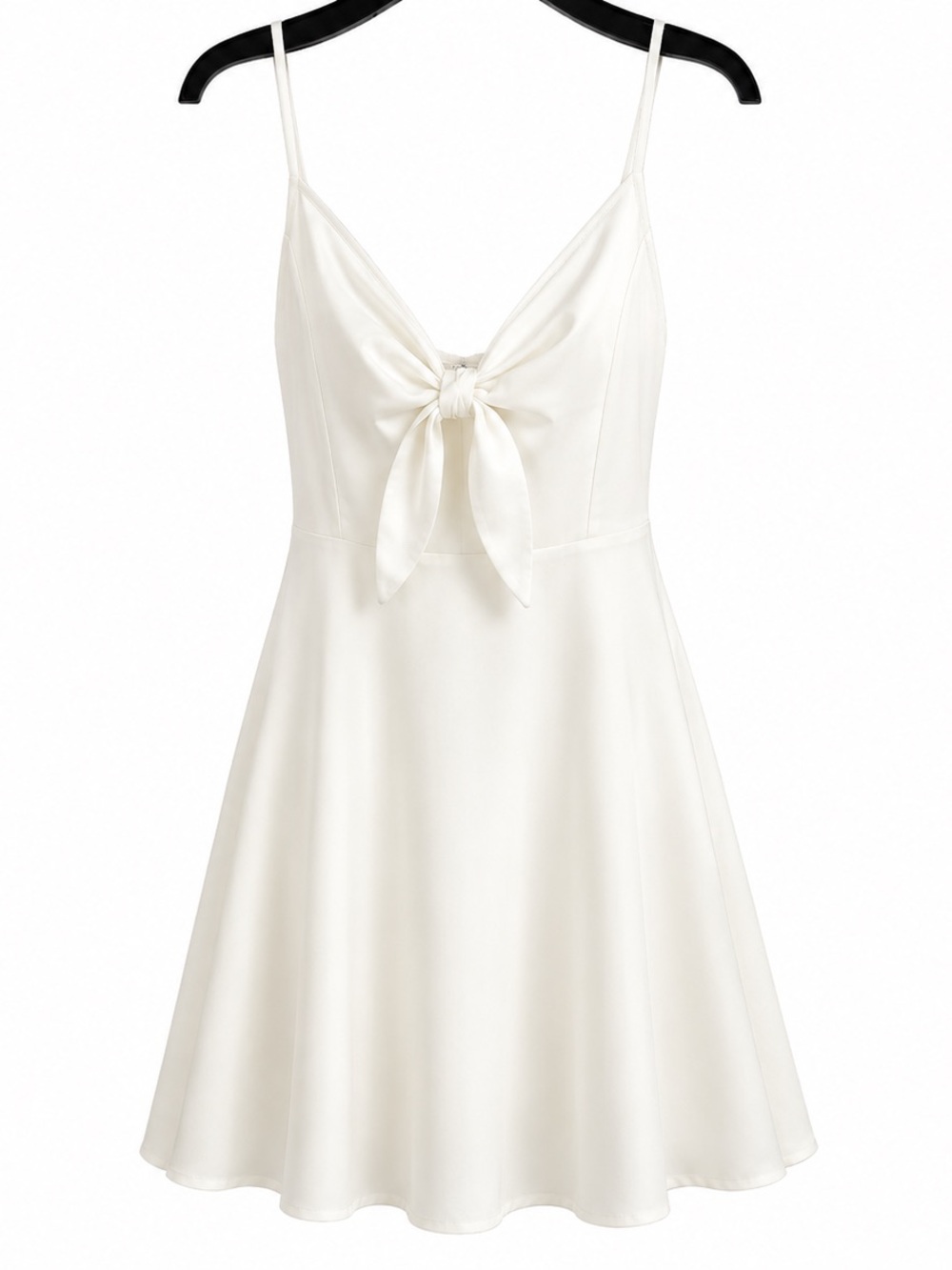 Kimchi Blue White Tie Front Mini Dress • Size 6 • Spaghetti Strap • V-Neck • - Picture 3 of 9